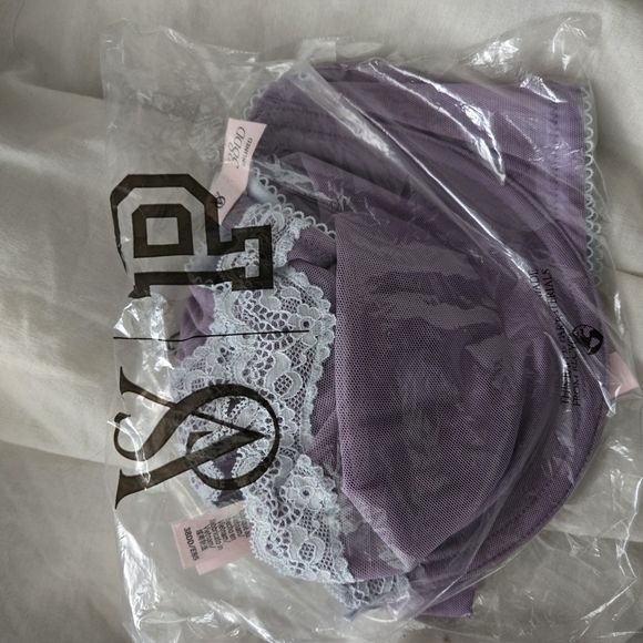 Victorias Secret Demi Unlined Mesh Purple Bra - Picture 2 of 3